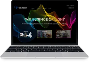 Laptop Mockup Photonics Website Display PNG image