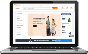Laptop_ Screen_ Displaying_ Alibaba_ Website PNG