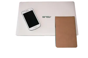 Laptop Smartphoneand Wallet Setup PNG image