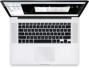 Laptopwith Financial Graphson Screen PNG
