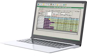 Laptopwith Spreadsheet Display