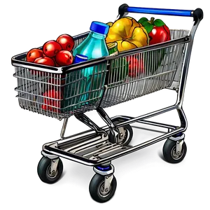 Large Grocery Cart PNG 06282024