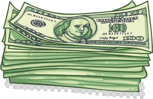 Large Stackof Hundred Dollar Bills PNG image