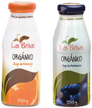 Las Brisas Organic Juice Bottles PNG image