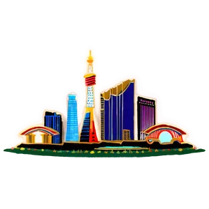 Las Vegas Skyline Drawing PNG 45