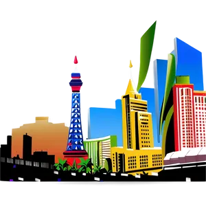 Las Vegas Skyline Illustration PNG 70
