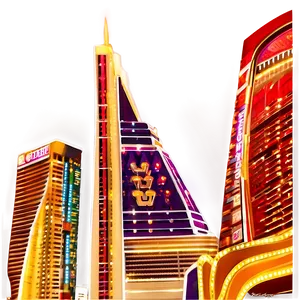 Las Vegas Skyline Night View PNG Sul15 PNG