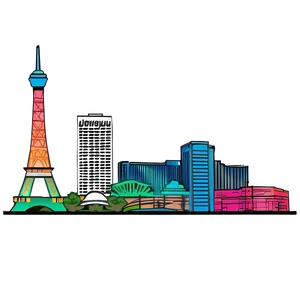 Las Vegas Skyline Outline PNG 06252024