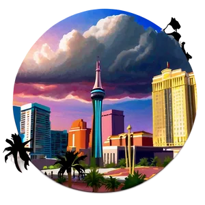 Las Vegas Skyline With Clouds PNG 06252024