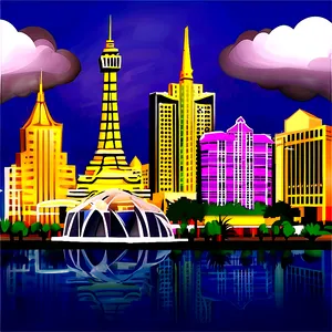 Las Vegas Skyline With Clouds Png Nft75 PNG image