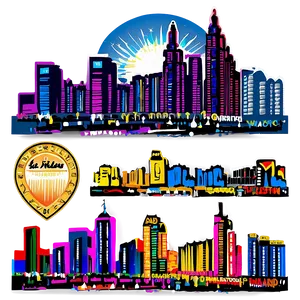 Las Vegas Skyline With Landmarks PNG 82