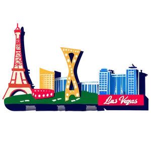 Las Vegas Skyline With Landmarks PNG 97