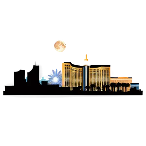 Las Vegas Skyline With Moon PNG 5