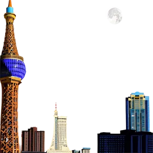 Las Vegas Skyline With Moon PNG Jck PNG