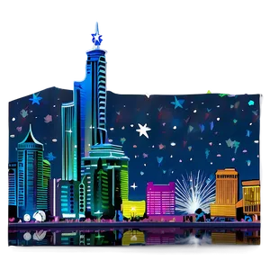 Las Vegas Skyline With Stars Png 06252024 PNG image