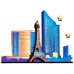 Las Vegas Skyline With Stars PNG Wwf