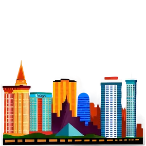 Las Vegas Skyline With Strip PNG Ajx49 PNG