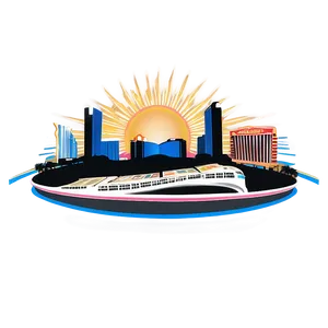 Las Vegas Skyline With Sun PNG 06252024
