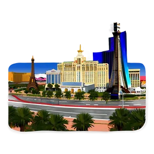 Las Vegas Skyline With Sun PNG Iay29 PNG