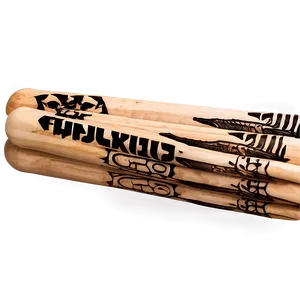 Laser Engraved Drumsticks PNG 1