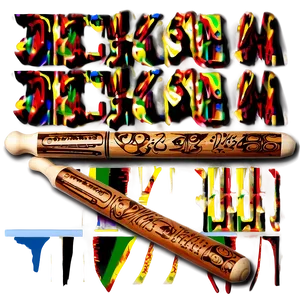 Laser Engraved Drumsticks PNG Etm
