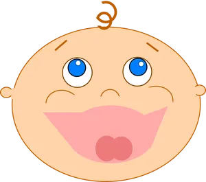 Laughing Baby Face Ornament PNG image