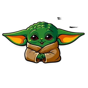 Laughing Baby Yoda Cartoon PNG 06252024