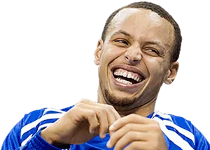 Laughing Basketball Player Steph Curry PNG image