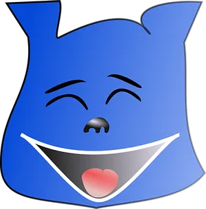 Laughing Blue Emoji Graphic