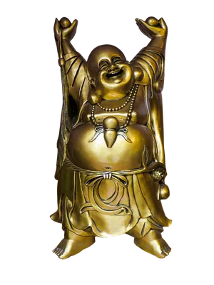 Laughing Buddha Statue Joyful Pose PNG image