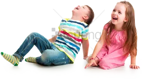 Laughing Children Having Fun PNG image