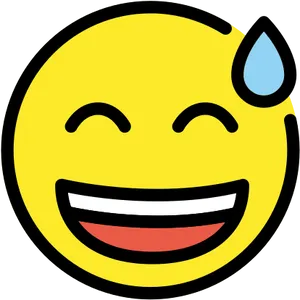 Laughing Emoji With Sweat Drop.png PNG image