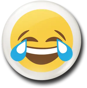 Laughing Emoji With Tears Button PNG image