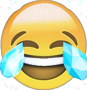 Laughing Emoji With Tearsof Joyand Diamonds PNG image