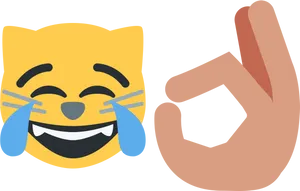 Laughing Emojiwith O K Hand Sign PNG image