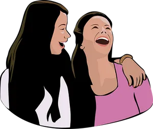 Laughing Friends Vector Illustration