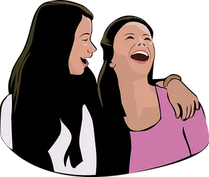 Laughing Friends Vector Illustration PNG image