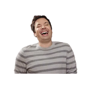 Laughing Man Striped Shirt PNG image