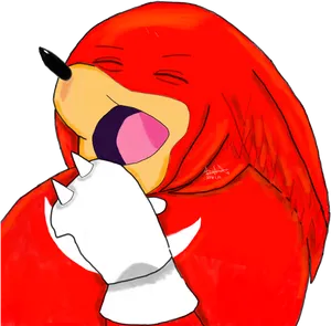 Laughing Red Echidna Artwork.png PNG image