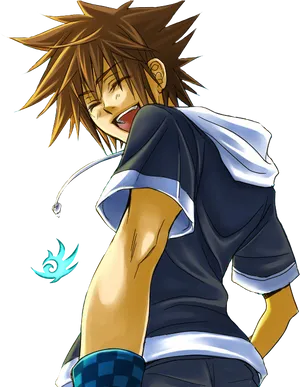 Laughing Sora Kingdom Hearts Artwork PNG image