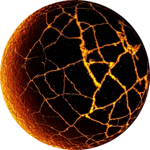 Lava Planet Cracked Surface PNG image