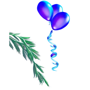 Lavender Blue Balloons PNG Eqr