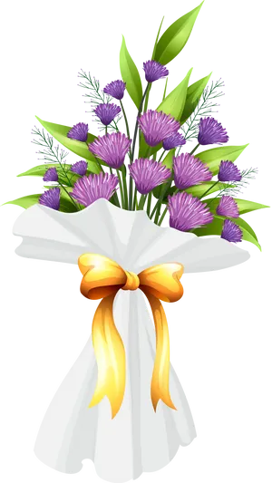 Lavender Bouquet Illustration PNG image