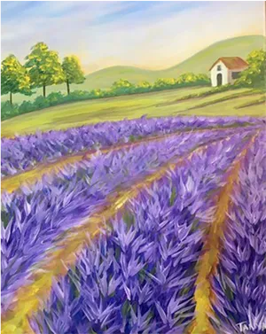 Lavender Field Painting PNG image
