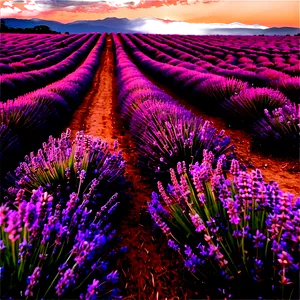 Lavender Field Sunset Png 06132024 PNG image