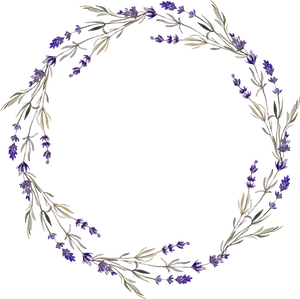 Lavender_ Floral_ Wreath_ Graphic PNG
