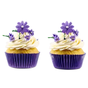 Lavender Frosted Cupcake PNG Leo PNG
