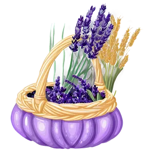 Lavender Harvest Basket PNG 05062024 PNG