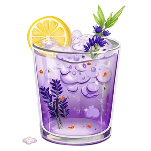 Lavender Lemonade Glass PNG Xuy