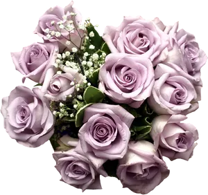 Lavender_ Roses_ Bouquet PNG image